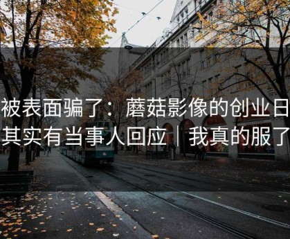 别被表面骗了：蘑菇影像的创业日记其实有当事人回应｜我真的服了