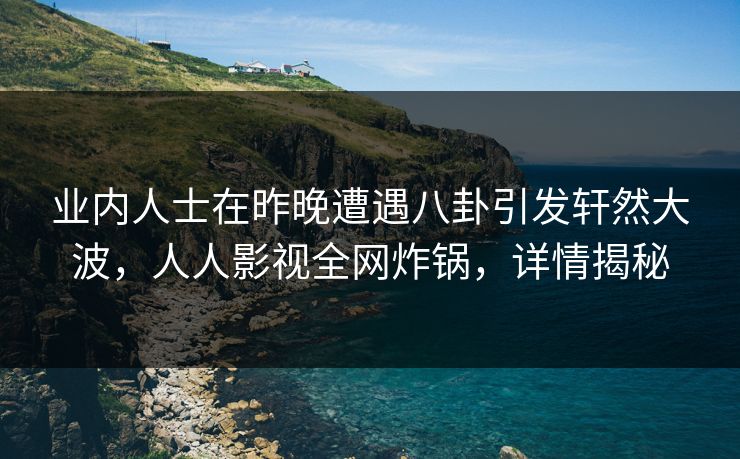 业内人士在昨晚遭遇八卦引发轩然大波，人人影视全网炸锅，详情揭秘