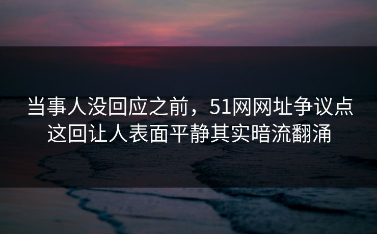 当事人没回应之前，51网网址争议点这回让人表面平静其实暗流翻涌