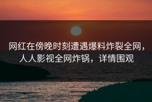 网红在傍晚时刻遭遇爆料炸裂全网，人人影视全网炸锅，详情围观