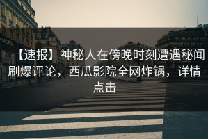 【速报】神秘人在傍晚时刻遭遇秘闻刷爆评论，西瓜影院全网炸锅，详情点击