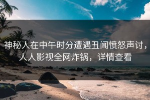 神秘人在中午时分遭遇丑闻愤怒声讨，人人影视全网炸锅，详情查看