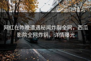 网红在昨晚遭遇秘闻炸裂全网，西瓜影院全网炸锅，详情曝光